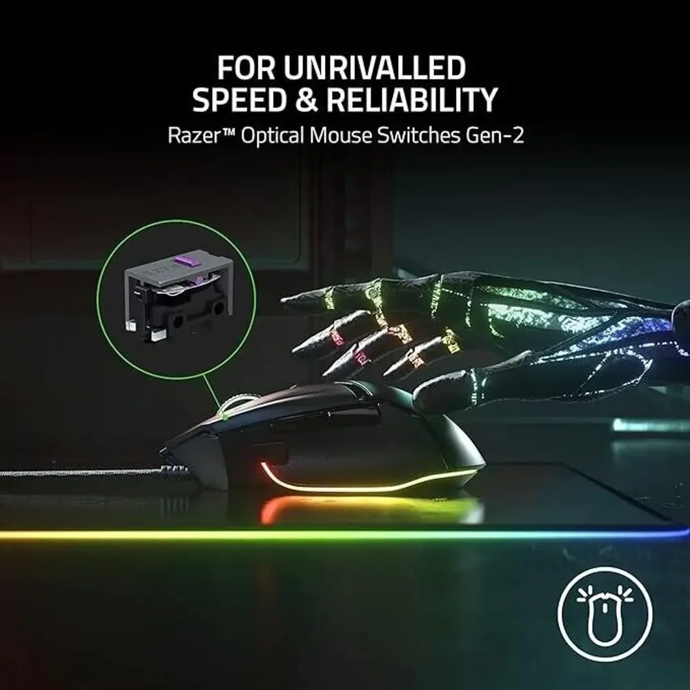 Razer Basilisk V3 Wired Gaming Mouse (Black)26K DPI - RGB - Programmable Buttons